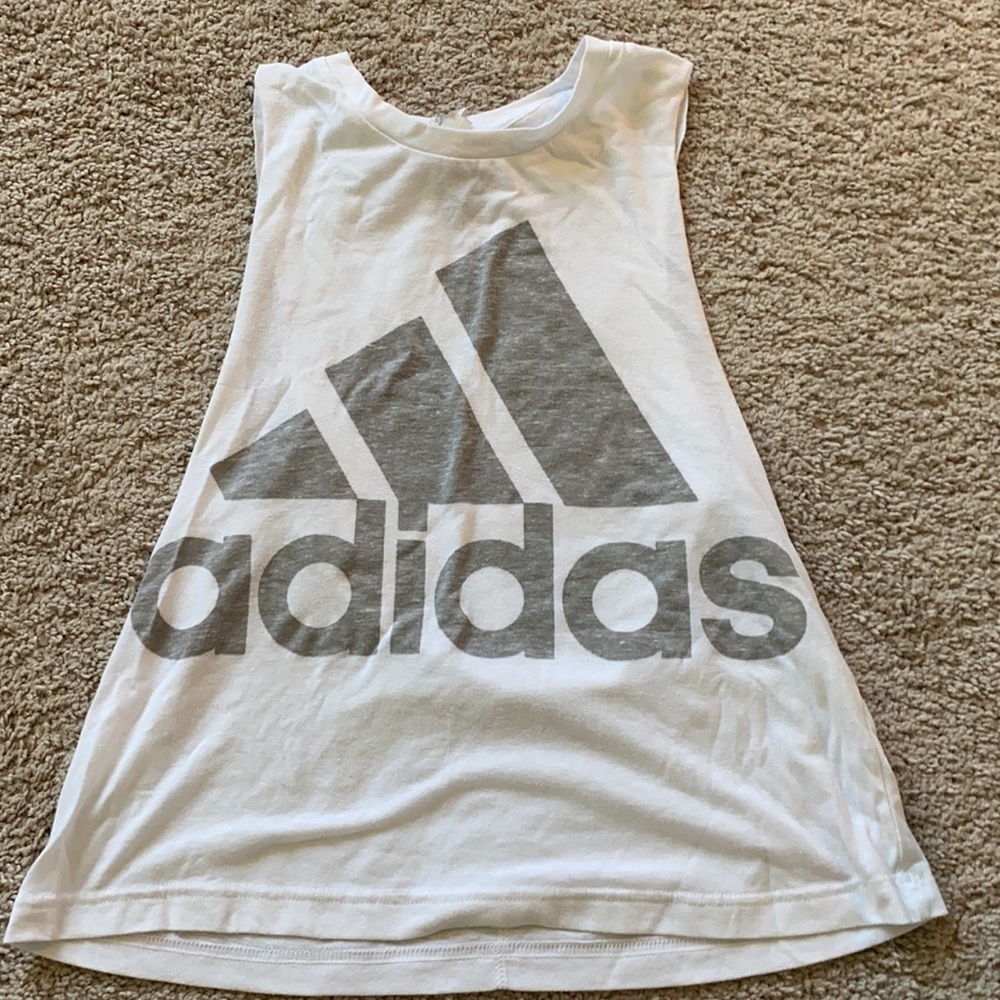 Adidas white tank top